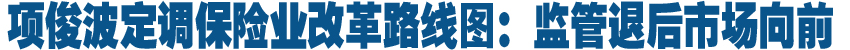 項俊波定調(diào)保險業(yè)改革路線圖:監(jiān)管退后市場向前