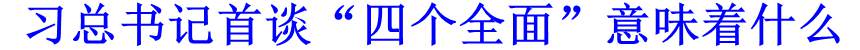 習(xí)總書記首談&ldquo;四個全面&rdquo;意味著什么