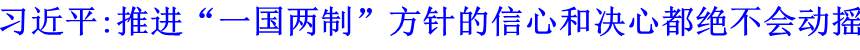 習(xí)近平:推進&ldquo;一國兩制&rdquo;方針的信心和決心都絕不會動搖