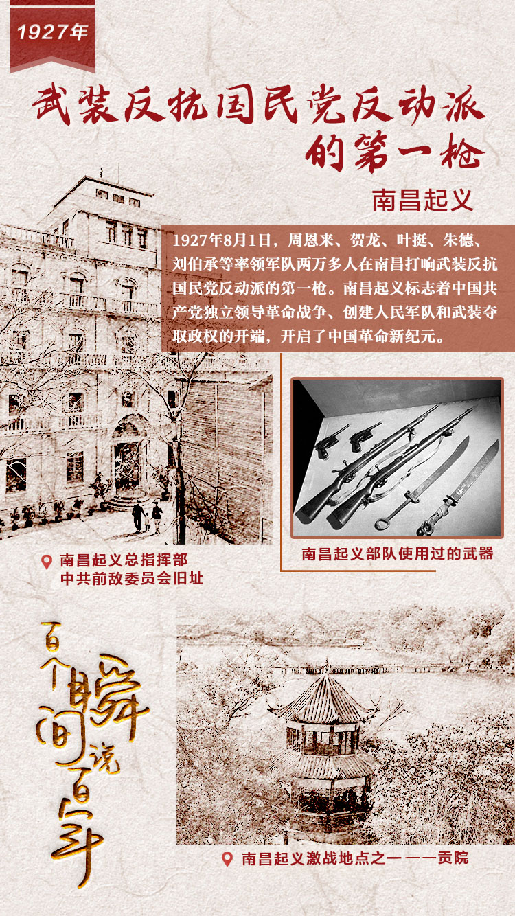 1927，武裝反抗國(guó)民黨反動(dòng)派的第一槍