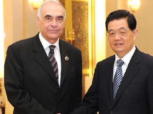 胡錦濤會見埃及總統(tǒng)特使、外長阿姆魯