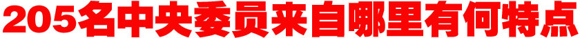205名中央委員來自哪里？有何特點？