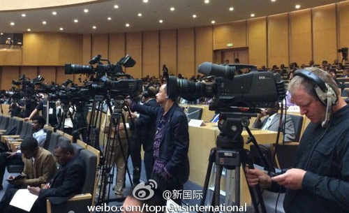 李克強(qiáng)即將在非盟總部發(fā)表演講，請柬&ldquo;一柬難求&rdquo;。圖片來源：&ldquo;新國際&rdquo;微博。