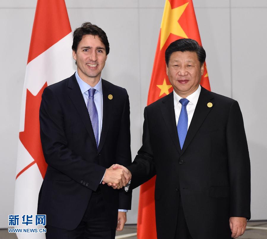 11月16日，國(guó)家主席習(xí)近平在土耳其安塔利亞會(huì)見(jiàn)加拿大總理特魯多。 新華社記者 饒愛(ài)民 攝