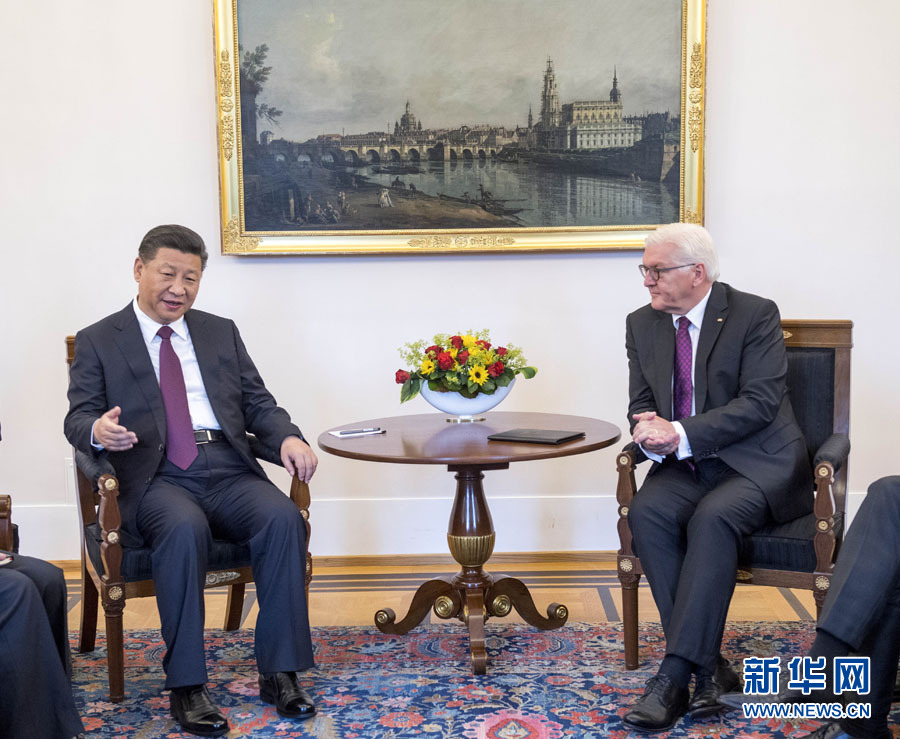 7月5日，國家主席習(xí)近平在柏林會(huì)見德國總統(tǒng)施泰因邁爾。 新華社記者李學(xué)仁 攝